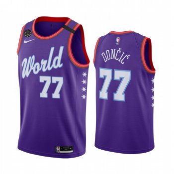 2020 NBA Rising Star World Team Luka Doncic Jersey Dallas Mavericks #77 Purple