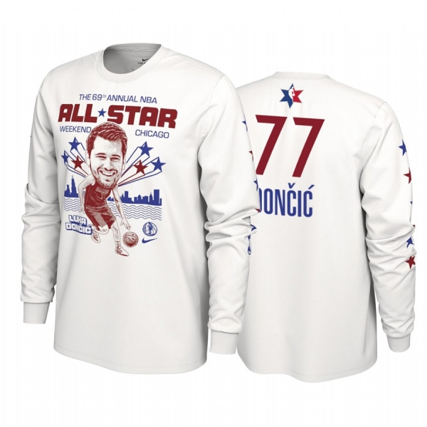 Dallas Mavericks #77 Luka Doncic 2020 NBA All-Star Weekend Super Player White T-shirt