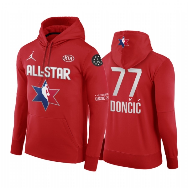 2020 NBA All-Star Game Hoodie Western Conference Dallas Mavericks Luka Doncic #77 Red