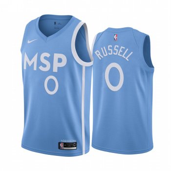 D'Angelo Russell Minnesota Timberwolves 2019-20 Blue City #0 Jersey