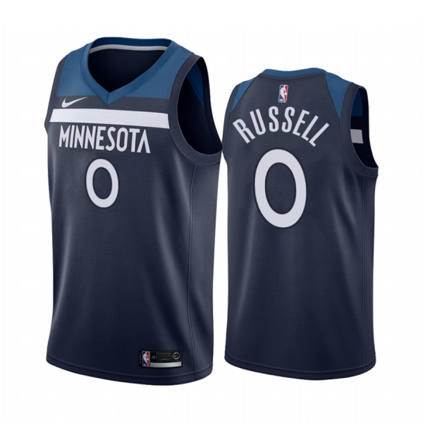 D'Angelo Russell Minnesota Timberwolves 2019-20 Navy Icon #0 Jersey