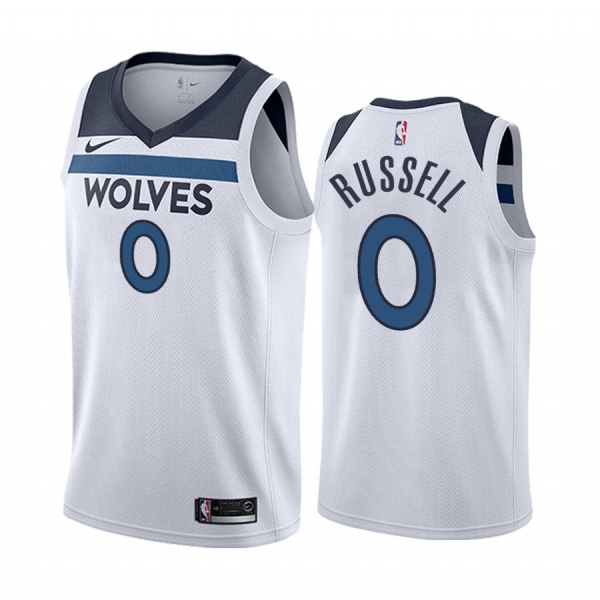 D'Angelo Russell Minnesota Timberwolves 2019-20 White Association #0 Jersey