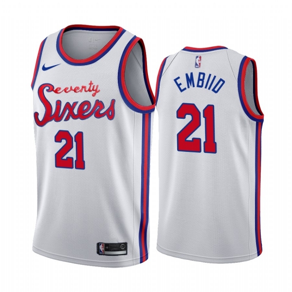 Philadelphia 76ers Joel Embiid White 2019-20 Classic Jersey