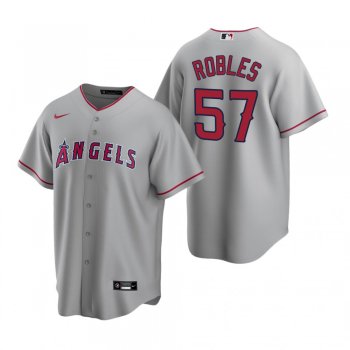 Men's Los Angeles Angels Hansel Robles Nike Gray Replica Road Jersey