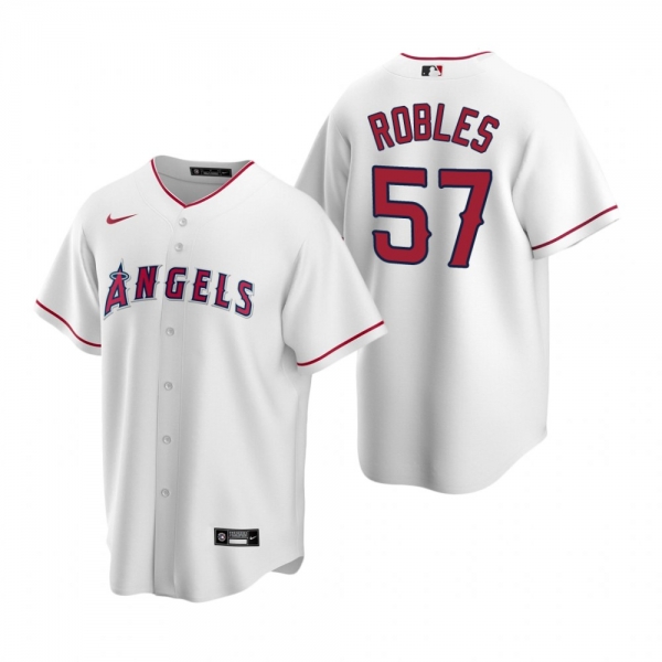 Men's Los Angeles Angels Hansel Robles Nike White Replica Home Jersey