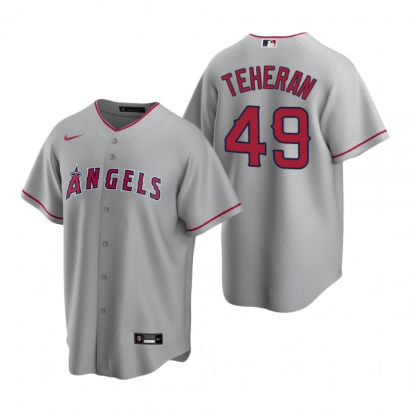 Men's Los Angeles Angels Julio Teheran Nike Gray Replica Road Jersey