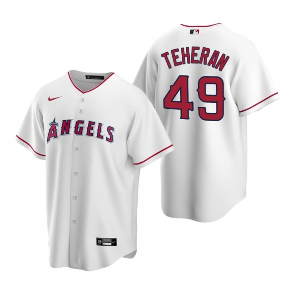 Men's Los Angeles Angels Julio Teheran Nike White Replica Home Jersey