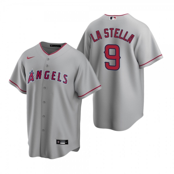 Men's Los Angeles Angels Tommy La Stella Nike Gray Replica Road Jersey