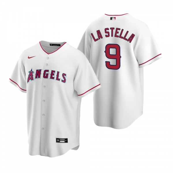 Men's Los Angeles Angels Tommy La Stella Nike White Replica Home Jersey