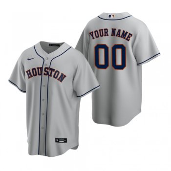 Men's Houston Astros Custom Nike Gray Replica Road Jersey