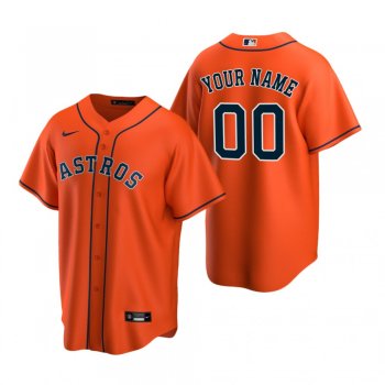 Men's Houston Astros Custom Nike Orange Replica Alternate Jersey