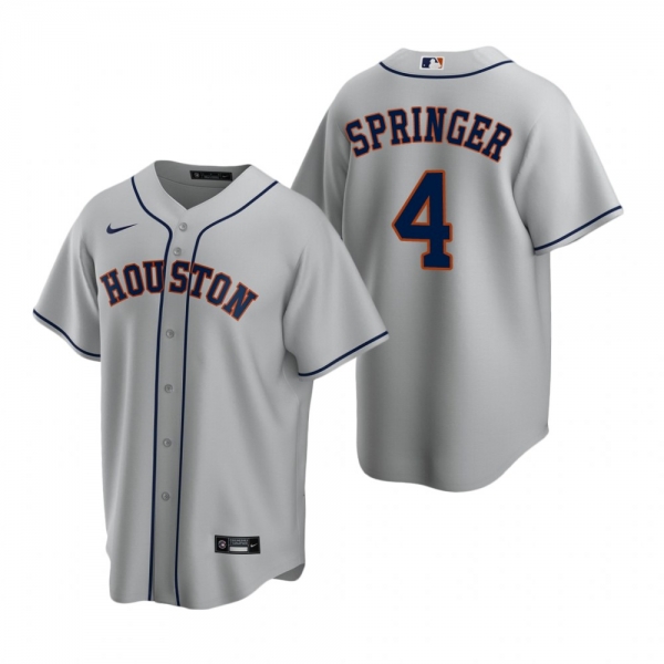 Men's Houston Astros George Springer Nike Gray Replica Road Jersey