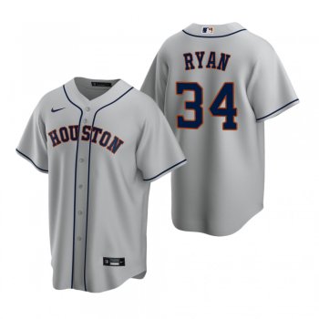 Men's Houston Astros Nolan Ryan Nike Gray Replica Road Jersey