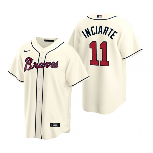 Men's Atlanta Braves Ender Inciarte Nike Cream 2020 Replica Alternate Jersey