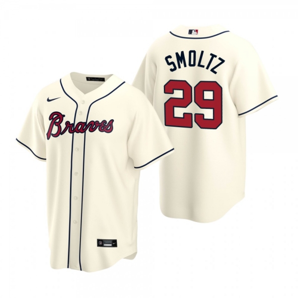 Men's Atlanta Braves John Smoltz Nike Cream 2020 Replica Alternate Jersey