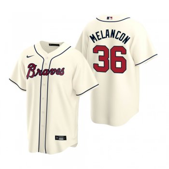 Men's Atlanta Braves Mark Melancon Nike Cream 2020 Replica Alternate Jersey