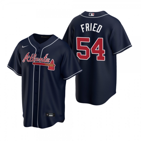 Men's Atlanta Braves Max Fried Nike Navy 2020 Replica Alternate Jersey