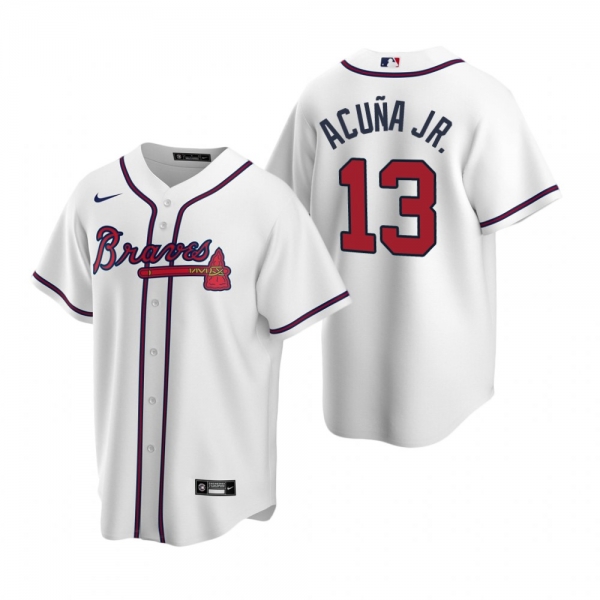 Men's Atlanta Braves Ronald Acuna Jr. Nike White 2020 Replica Home Jersey