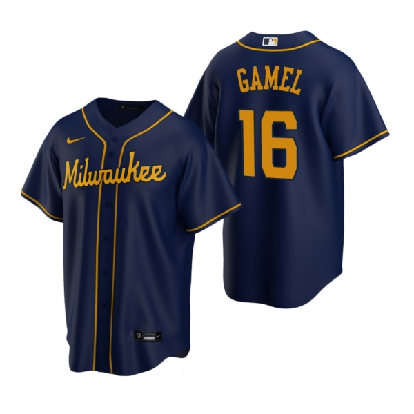 Men's Milwaukee Brewers Ben Gamel Nike Navy Replica Alternate Jersey