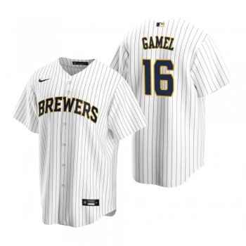 Men's Milwaukee Brewers Ben Gamel Nike White Replica Alternate Jersey