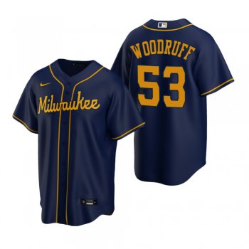 Men's Milwaukee Brewers Brandon Woodruff Nike Navy Replica Alternate Jersey