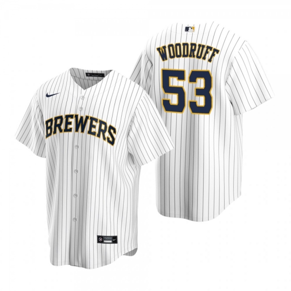 Men's Milwaukee Brewers Brandon Woodruff Nike White Replica Alternate Jersey