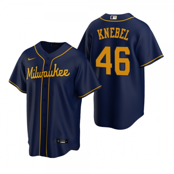 Men's Milwaukee Brewers Corey Knebel Nike Navy Replica Alternate Jersey