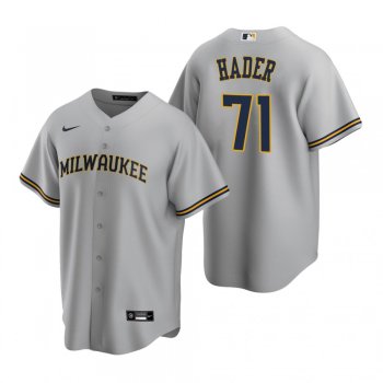 Men's Milwaukee Brewers Josh Hader Nike Gray Replica Road Jersey