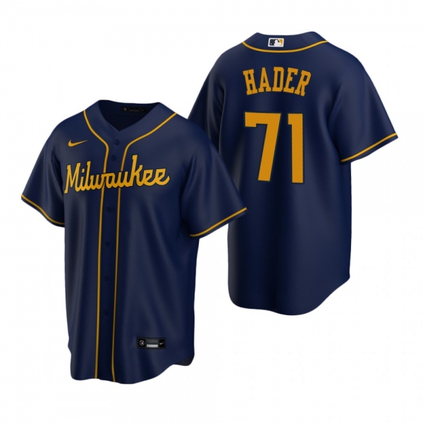 Men's Milwaukee Brewers Josh Hader Nike Navy Replica Alternate Jersey