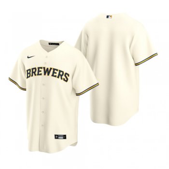 Men's Milwaukee Brewers Nike Cream Replica Home Jersey