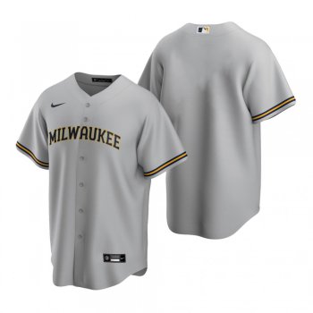 Men's Milwaukee Brewers Nike Gray Replica Road Jersey