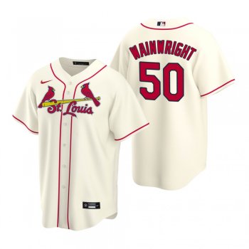 Men's St. Louis Cardinals Adam Wainwright Nike Cream Replica Alternate Jersey