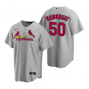 Men's St. Louis Cardinals Adam Wainwright Nike Gray Replica Road Jersey