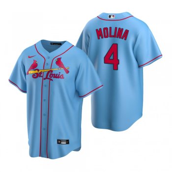 Men's St. Louis Cardinals Yadier Molina Nike Light Blue Replica Alternate Jersey