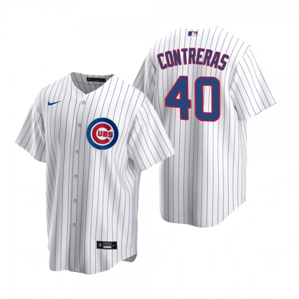 Men's Chicago Cubs Willson Contreras Nike White Replica Home Jersey