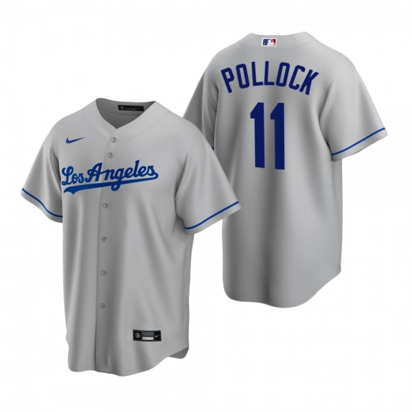 Men's Los Angeles Dodgers A.J. Pollock Nike Gray Replica Road Jersey