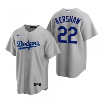 Men's Los Angeles Dodgers Clayton Kershaw Nike Gray Replica Alternate Jersey