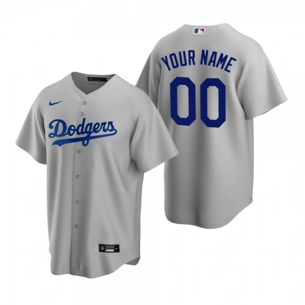 Men's Los Angeles Dodgers Custom Nike Gray Replica Alternate Jersey