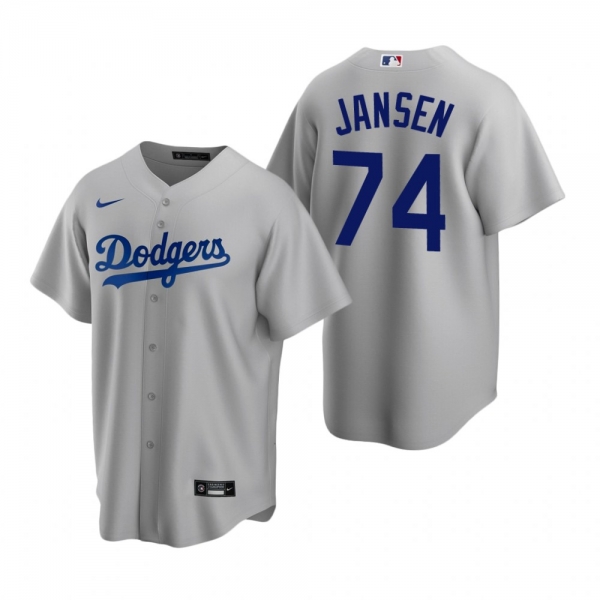 Men's Los Angeles Dodgers Kenley Jansen Nike Gray Replica Alternate Jersey