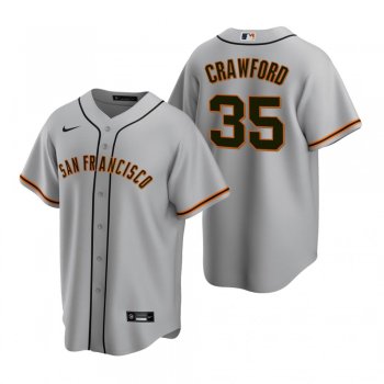 Men's San Francisco Giants Brandon Crawford Nike Gray Replica Road Jersey