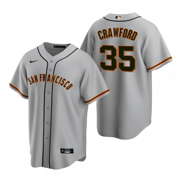 Men's San Francisco Giants Brandon Crawford Nike Gray Replica Road Jersey