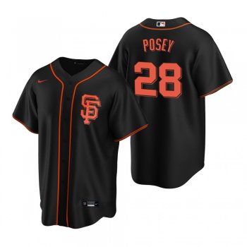 Men's San Francisco Giants Buster Posey Nike Black Replica Alternate Jersey