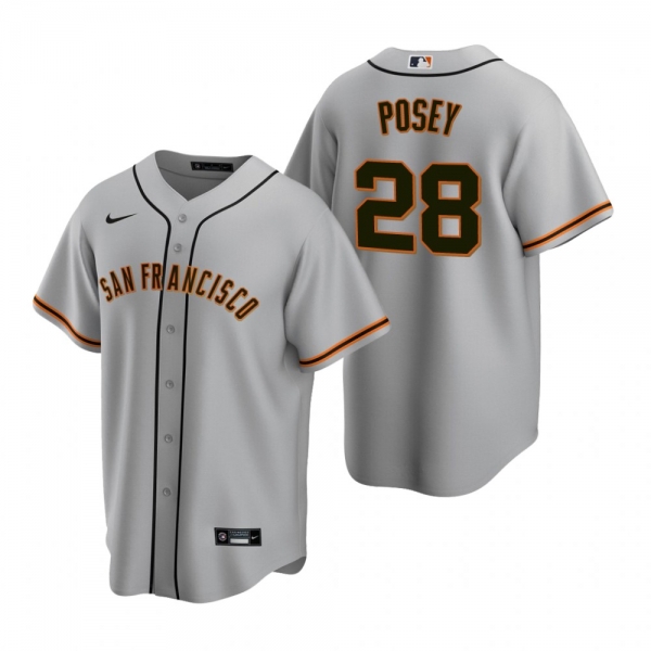 Men's San Francisco Giants Buster Posey Nike Gray Replica Road Jersey