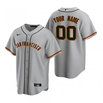 Men's San Francisco Giants Custom Nike Gray Replica Road Jersey