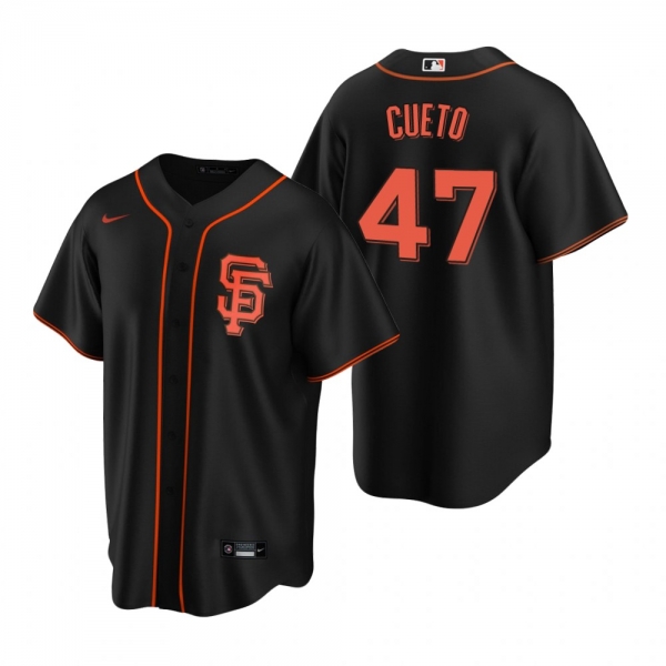 Men's San Francisco Giants Johnny Cueto Nike Black Replica Alternate Jersey