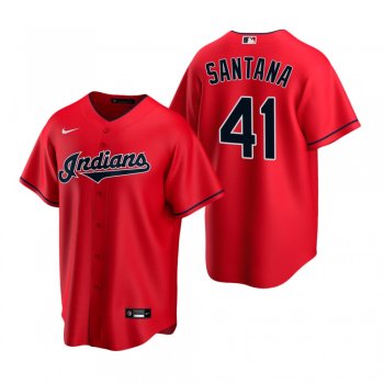 Men's Cleveland Indians Carlos Santana Nike Red Replica Alternate Jersey