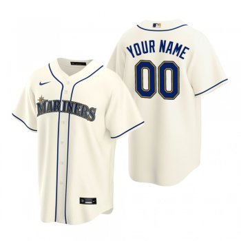 Men's Seattle Mariners Custom Nike Cream Replica Alternate Jersey