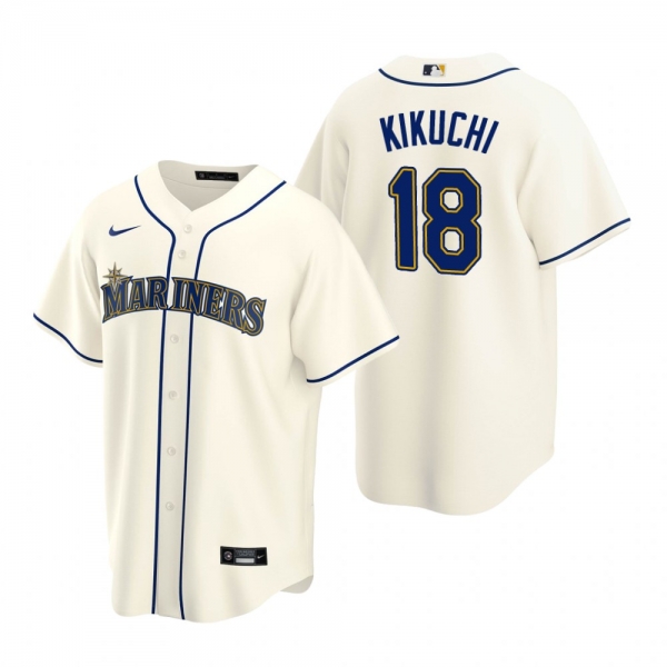 Men's Seattle Mariners Yusei Kikuchi Nike Cream Replica Alternate Jersey