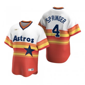 Men's Houston Astros George Springer Nike White Orange Cooperstown Collection Home Jersey