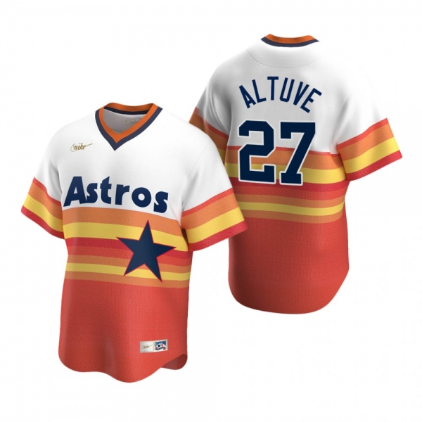 Men's Houston Astros Jose Altuve Nike White Orange Cooperstown Collection Home Jersey